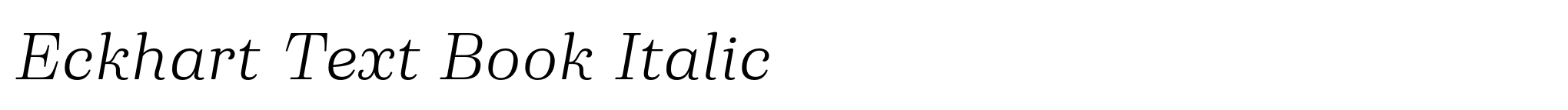 Eckhart Text Book Italic image